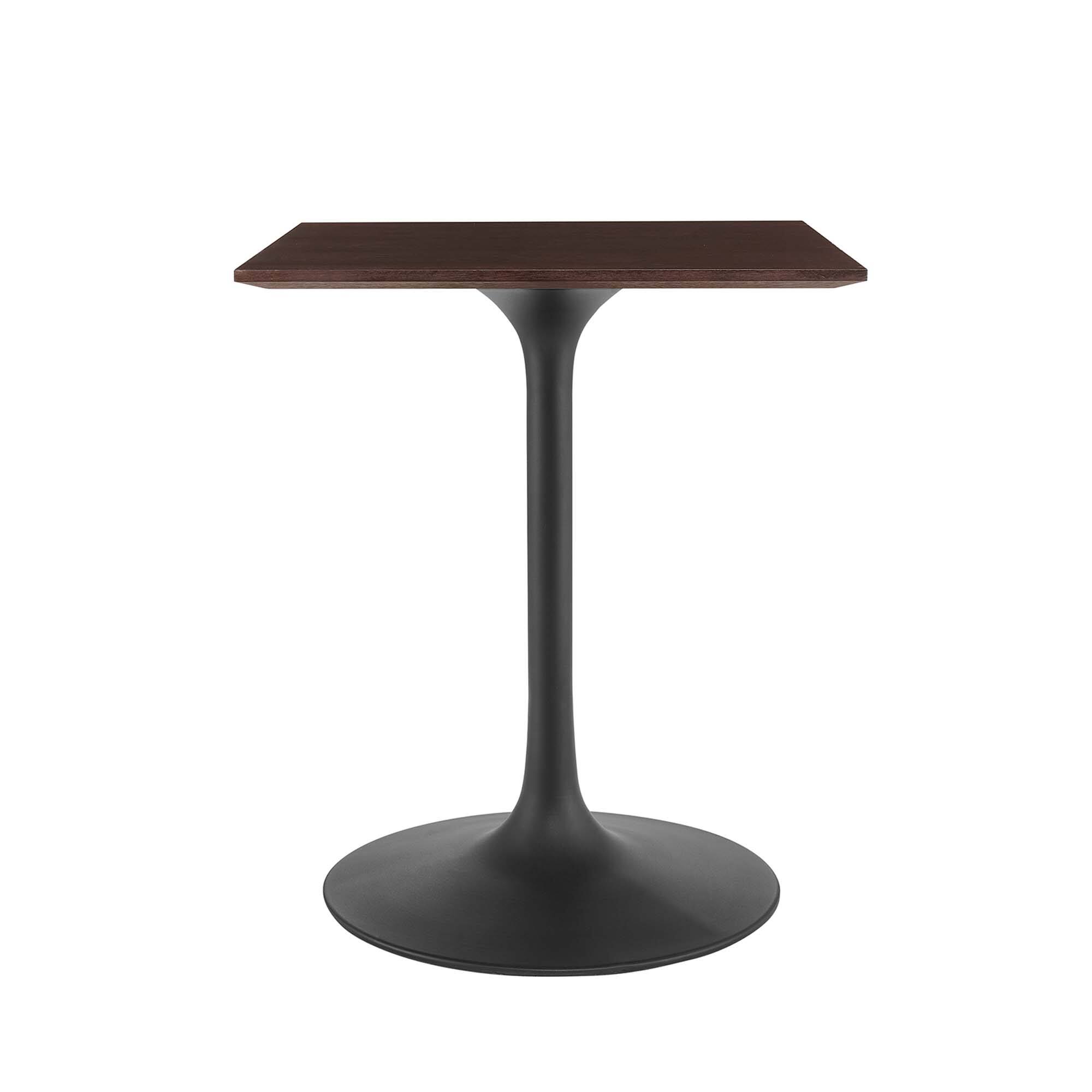Angle. Modway - Lippa Square Wood Dining Table - Black Cherry Walnut.