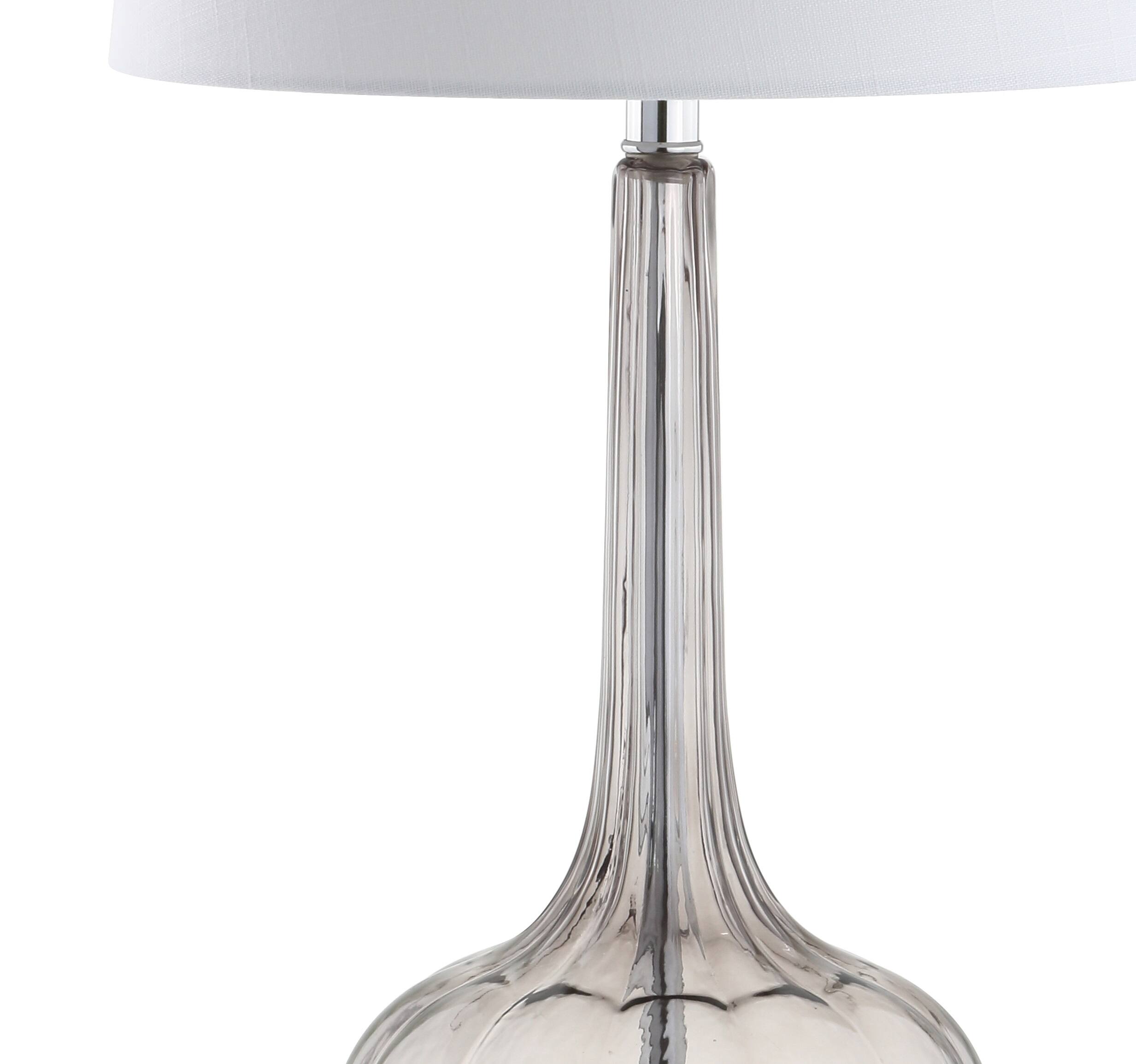 Alt View 6. Jonathan Y - Bette 28.5" Glass Teardrop LED Table Lamp, Smoke Gray (Set of 2) - Smoke Gray.