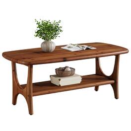 Tribesigns - 47" Mid Century Modern Solid Wood Coffee Table - Walnut