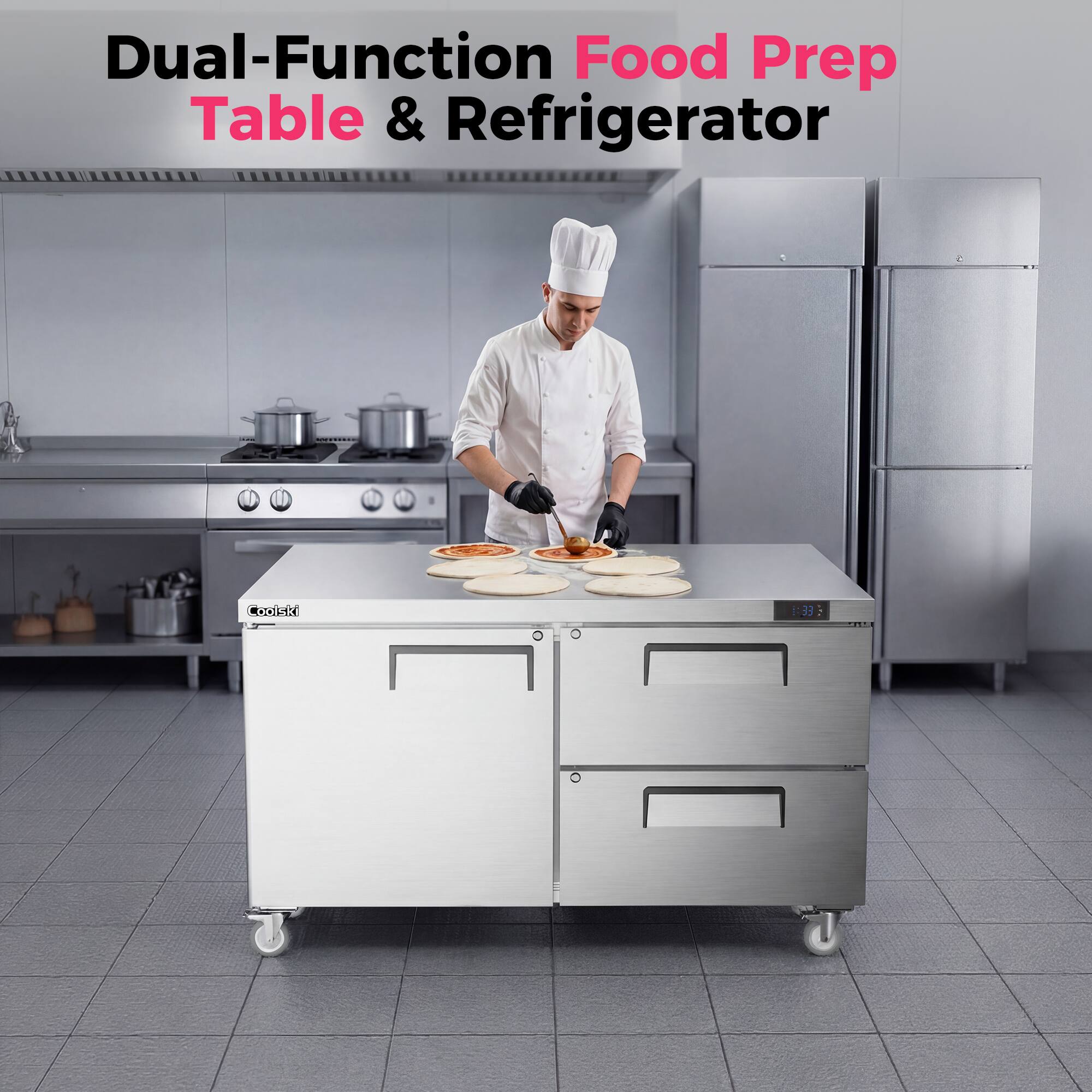 Dual-Function Food Prep Table & Refrigerator