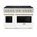 Front. ZLINE - 48 in. Wide 8 Burner Autograph 6.7 cu. ft. Freestanding Paramount Gas DuoPro Range with White Doors & Bronze Accents - White Matte.