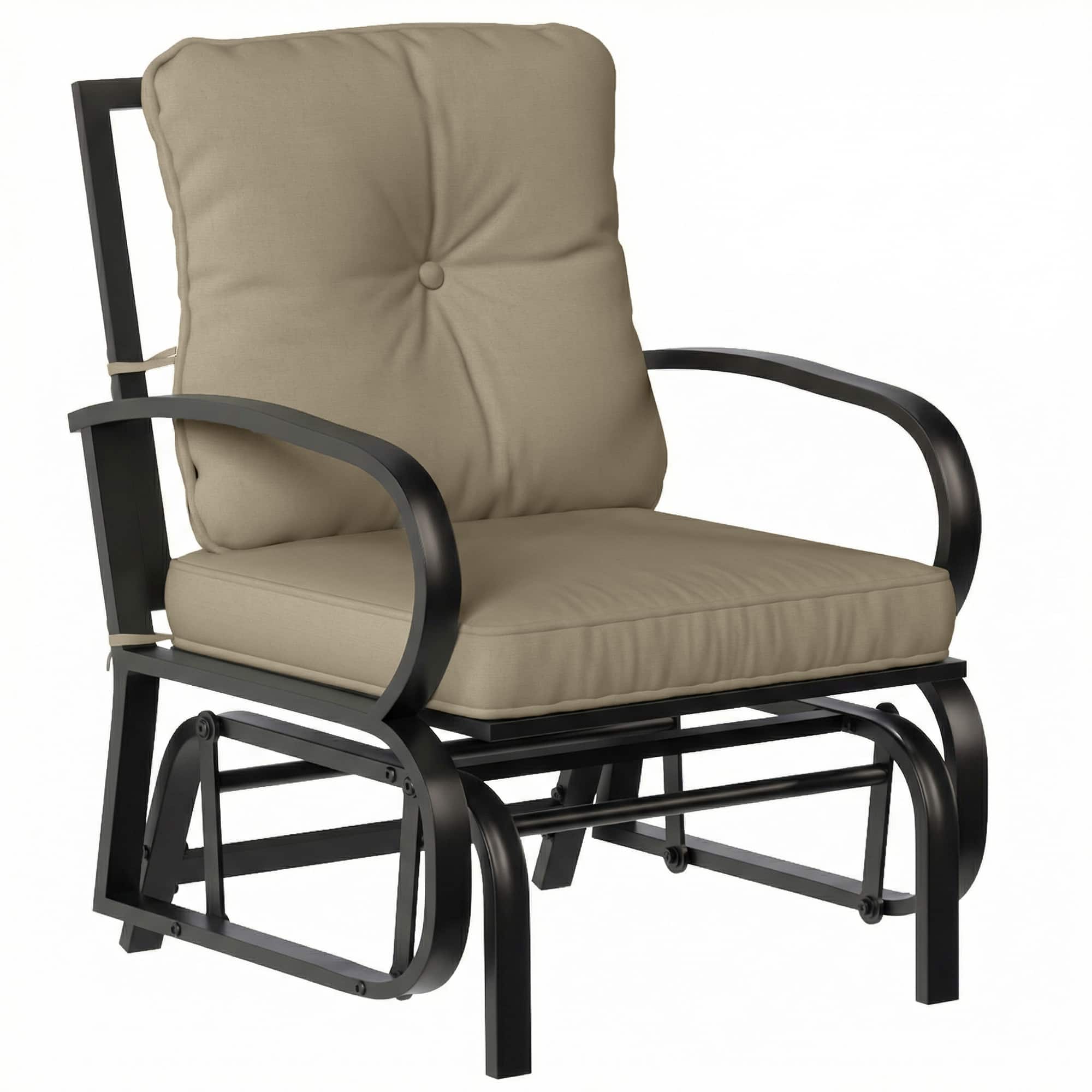 Outsunny - Glider, Outdoor Glider Chair with Cushions, Steel Frame - Beige price history on PriceWatchPro