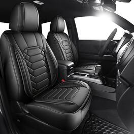 Empire DigiLabs - Tacoma Seat Covers Custom Fit For Toyota Double Crew Cab Faux Leather Pickup Truck - 32" W x 37" D x 36" H