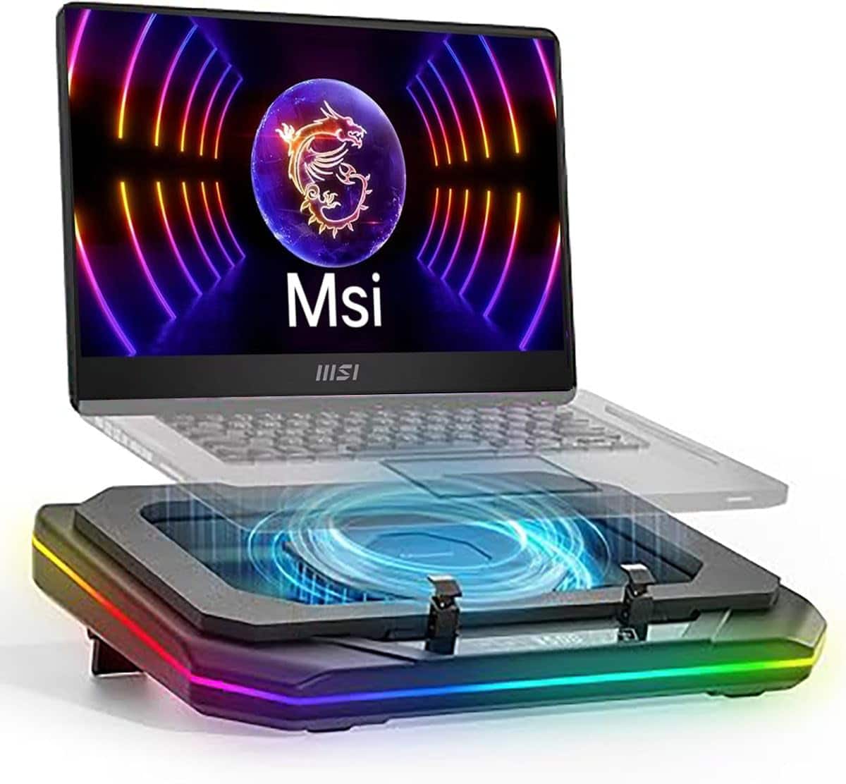 HongFei - Cooling Pad for Msi Vector A18 HX 17 HX 16 HX AI GP66 GP76 Creator Z16 A16 Z16P A16 AI+ M14 17 16 15 Gaming Laptop - Black
