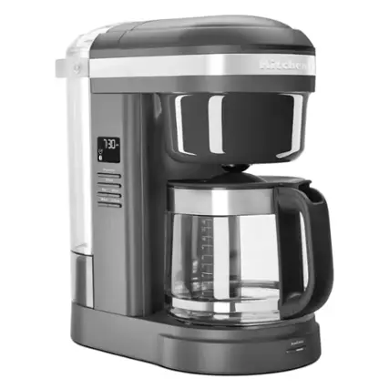 Front. KitchenAid - KitchenAid® 12 Cup Drip Coffee Maker with Spiral Showerhead - KCM1208 - Matte Charcoal Gray.