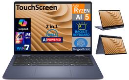 Dell - 14 Plus 2-in-1 Laptop 14.0 WUXGA Display (AMD Ryzen AI 5 340, 16GB LPDDR5X, 512GB SSD, Win 11 Home) - Midnight Blue