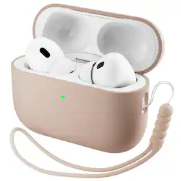 Ornarto - Compatible with AirPods Pro 3 Case 2025, Full Protective Silicone with Front LED Visible Skin Case - Nude Taupe