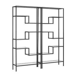 Crosley Furniture - Sloane 2-Piece Etagere Bookcase Set - 2 Etageres - Matte Black