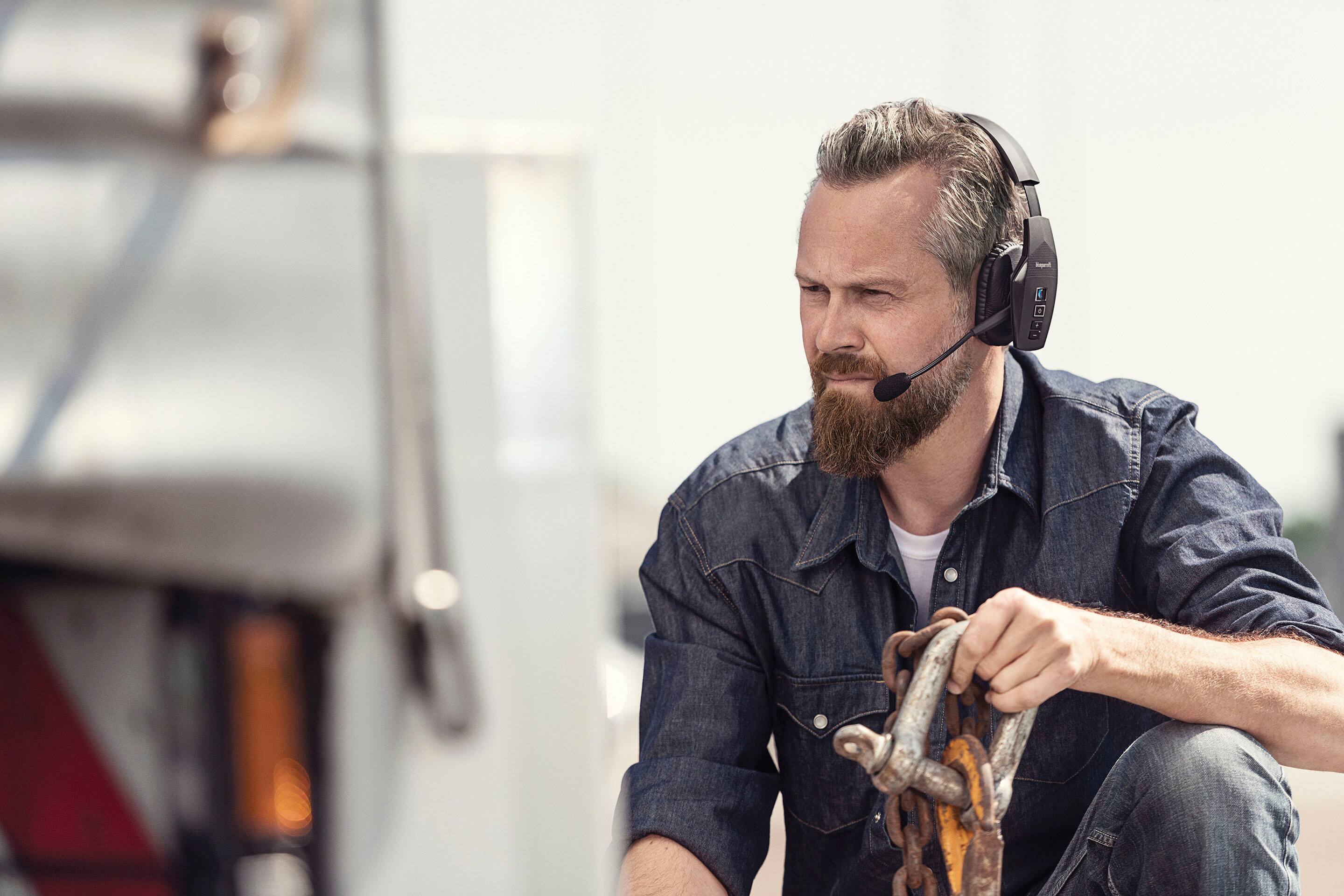 Alt View 15. BlueParrott - B550-XT Wireless Bluetooth Mono Headset with 96% Noise-Cancelling Microphone and 100% Voice Control - Black.