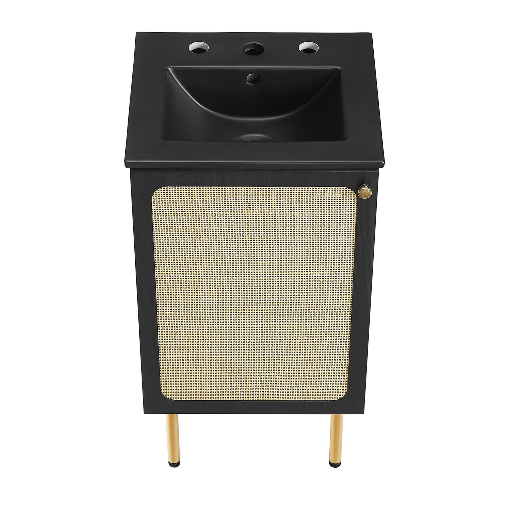 Alt View 10. Modway - Chaucer Bathroom Vanity with Black Basin Included by Modway - Black Black.