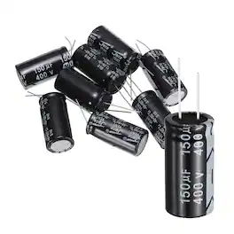 Unique Bargains - 8pcs 150uF 400V 18x35mm 105C Radial Aluminum Electrolytic Capacitor for TVs LCD Monitor VCD - Black
