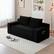 Alt View 1. Meqiodas - 2 in 1 Convertible Folding Couch Bed, Cloud Loveseat Sofa, Corduroy Floor Lounge Sofa for Bedroom Living Room - Black.