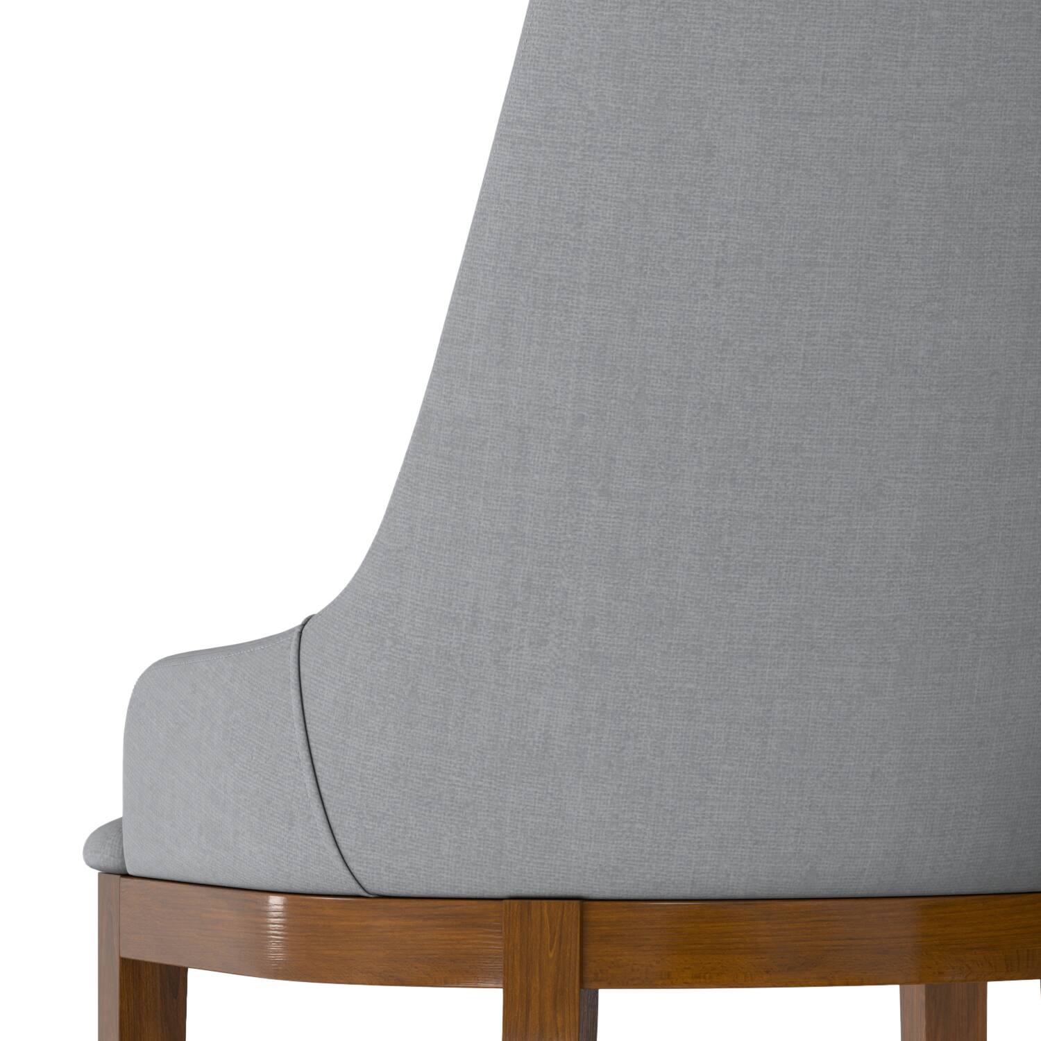 Alt View 7. Simpli Home - Stephanie Dining Chair (Set of 2) in Light Grey Linen Look Fabric - Light Grey.