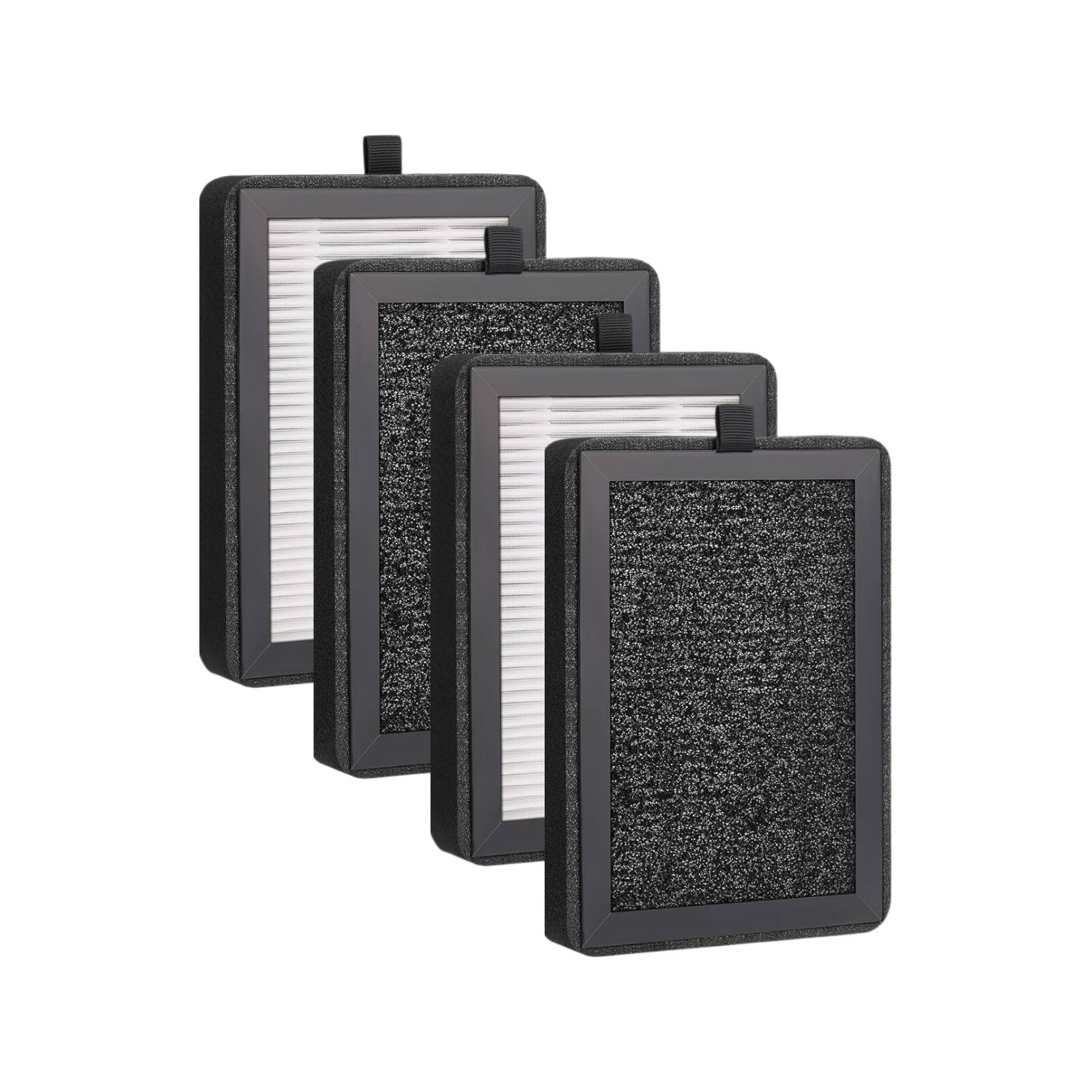 Front. Nispira - Nispira LV H128 HM669A RV60 Filter for LEVOIT PUURVSAS ROVACS Air Purifier 4 Pack.