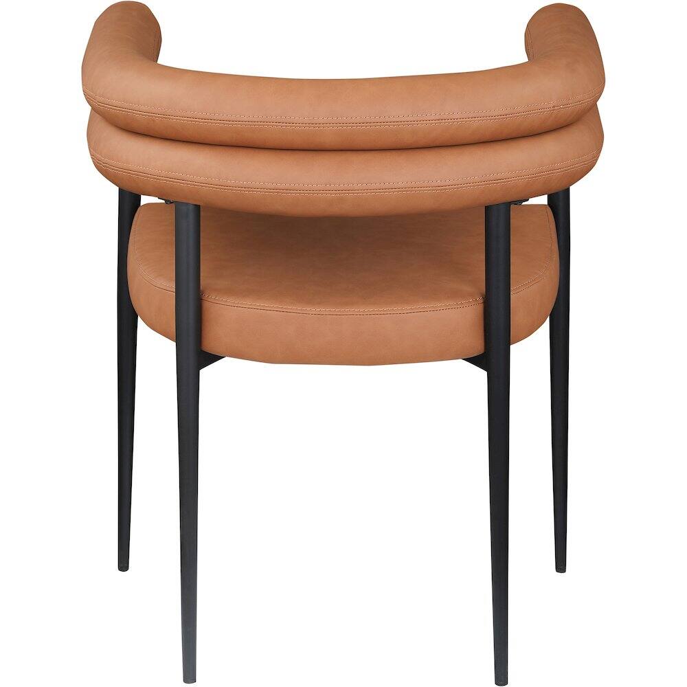Alt View 3. Meridian Furniture - Lavina Cognac Vegan Leather Dining Chair, Set of 2 - Brown.