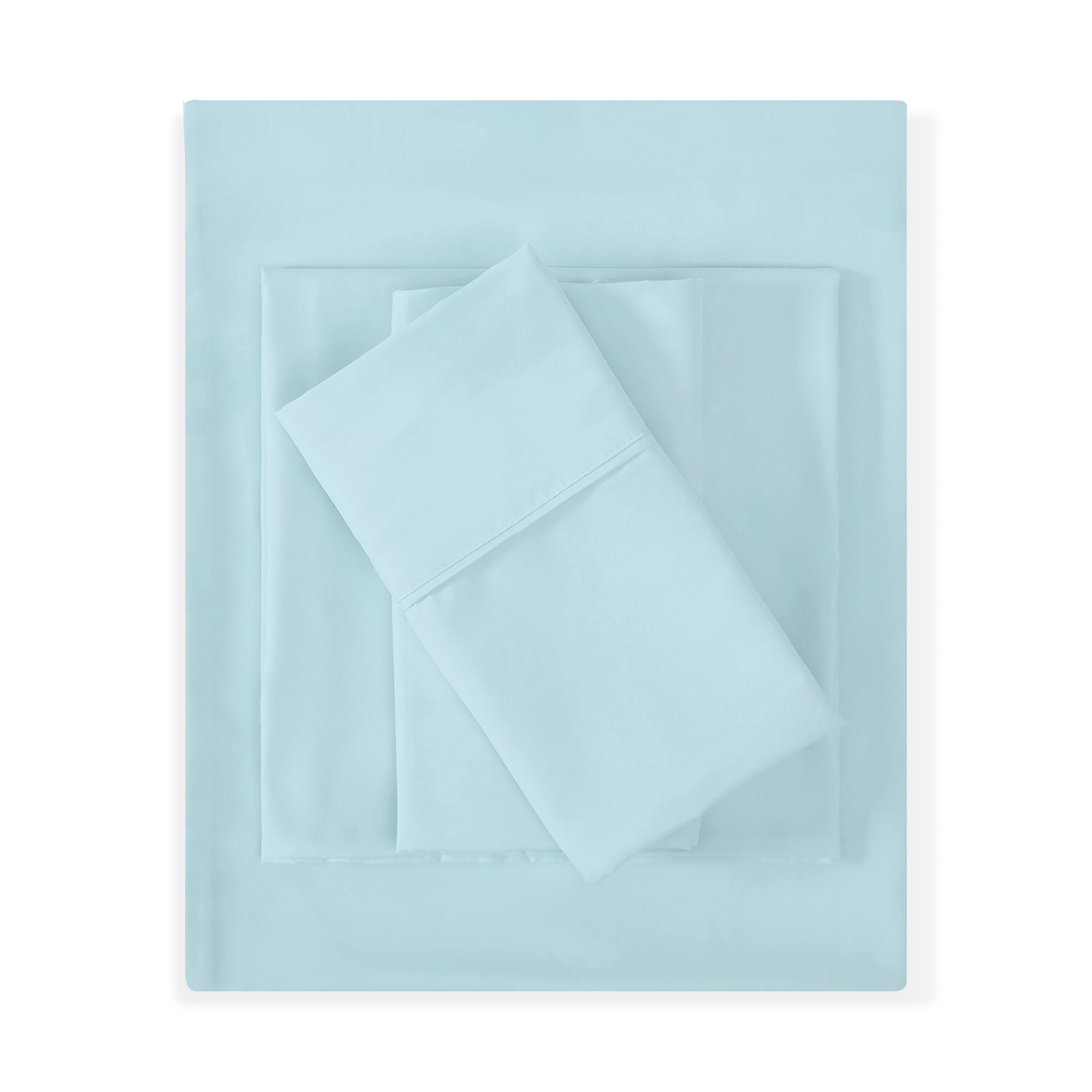 Back. Sweet Home Collection - All Season Reversible Bed-in-A-Bag Solid Color Comforter & Sheet Set, Full - Aqua.