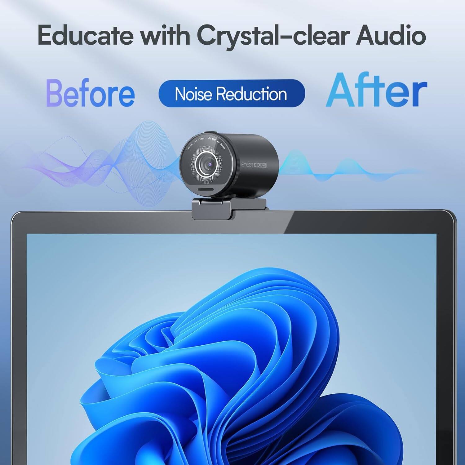 Educate with Crystal-clear Audio

Before Noise Reduction After

GMEET 14K HD
