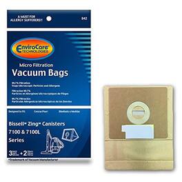 EnviroCare - 3 Pack Bissell Zing Vacuum Bags with 2 Filters, Replacement for 7100 Series, Part 842