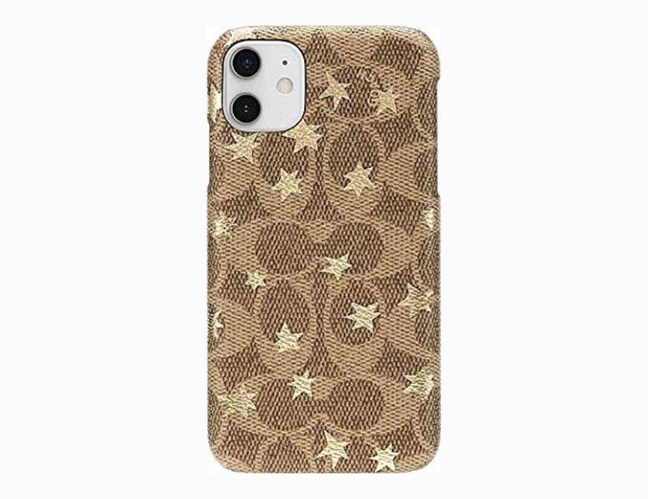 Front. Coach - Coach Slim Wrap Case for Apple iPhone 11 Pro | Khaki with Gold Foil Stars - Khaki/Gold Foil Stars.