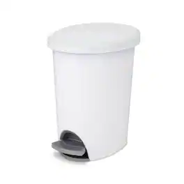 Sterilite - 10818002 2.6 Gallon Ultra StepOn Wastebasket with Lid and Base, 6 Pack - White