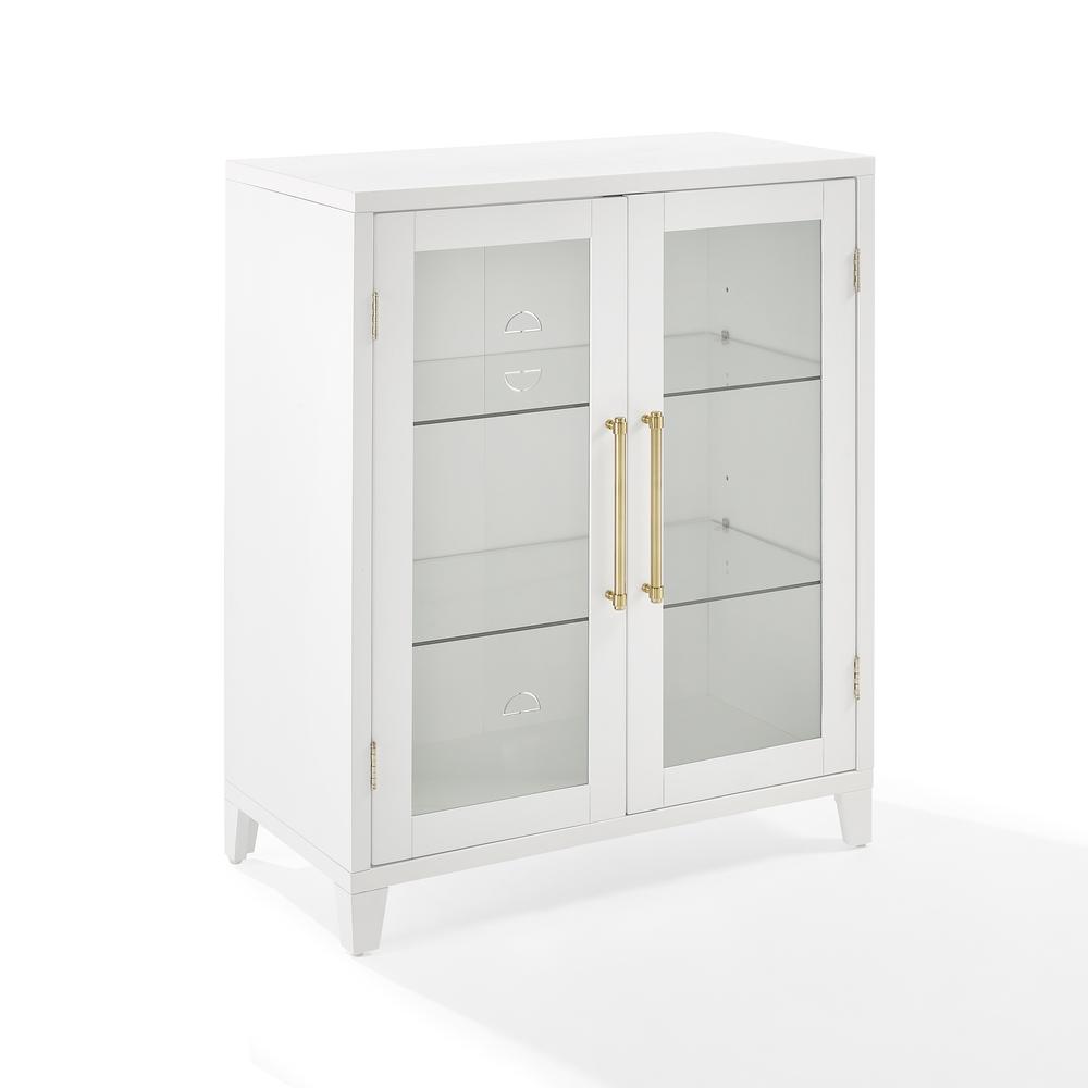 Alt View 6. Crosley Furniture - Roarke Stackable Glass Door Kitchen Pantry Storage Cabinet - White.