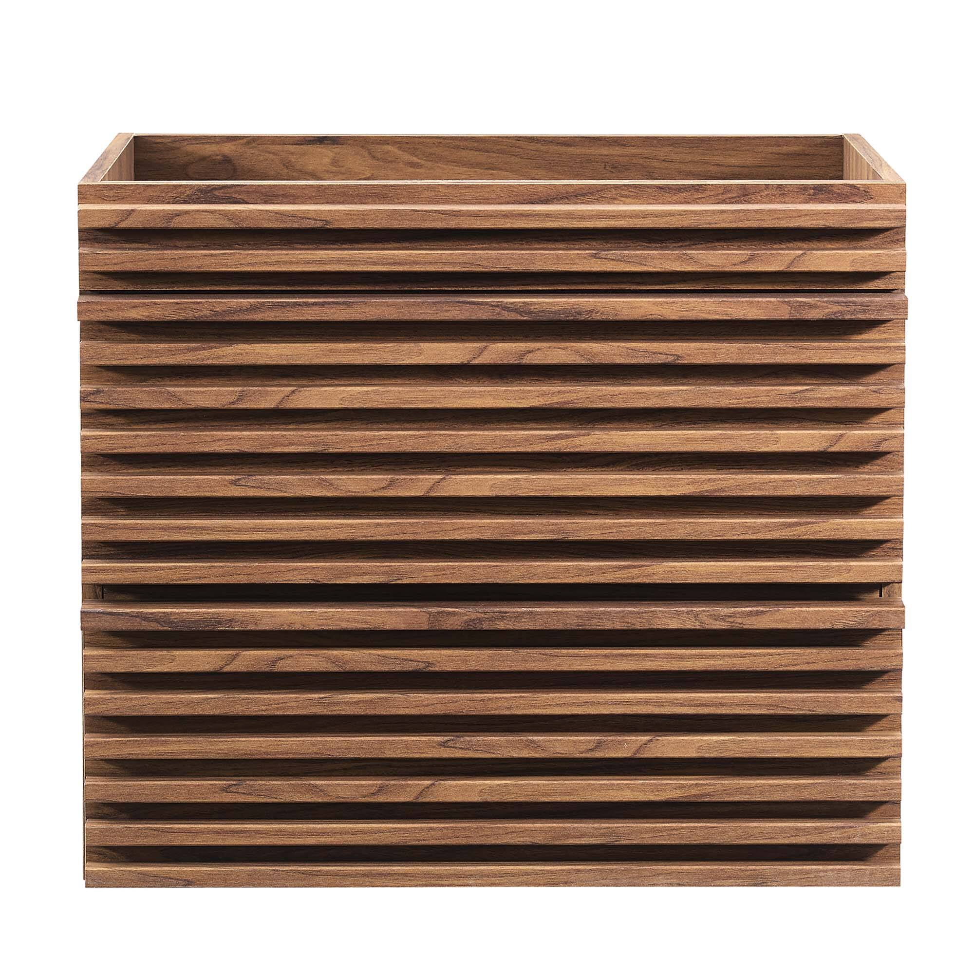 Alt View 2. Modway - Render Wall-Mount Bathroom Cabinet Basin Not Included by Modway - Walnut.