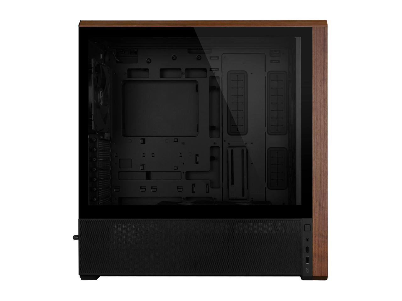 Lian Li LANCOOL 217 Walnut Wood Mid Tower Case, 5 PWM Fans