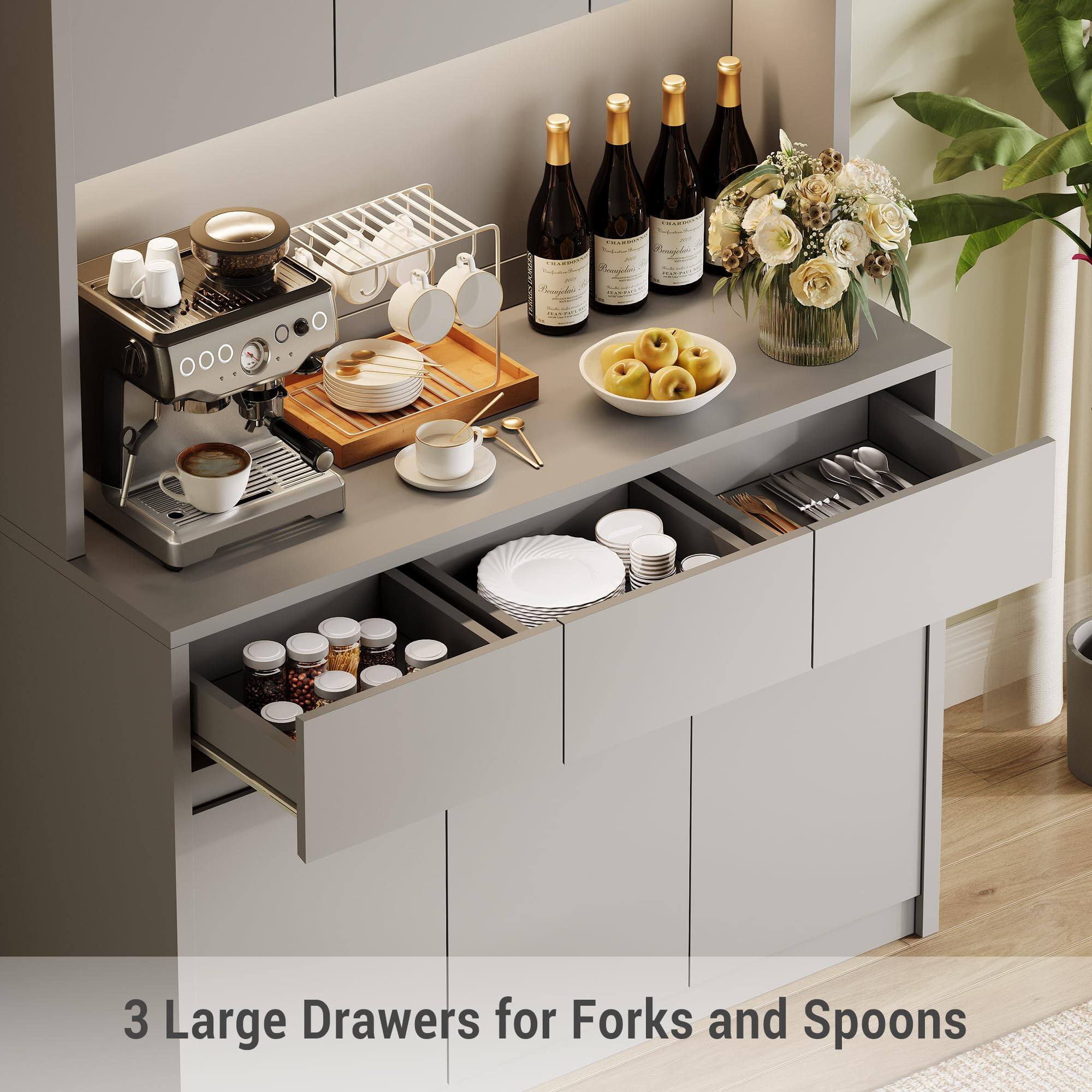 3 Large Drawers for Forks and Spoons