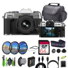 Fujifilm - X-T5 Mirrorless Camera With XF 16-50mm f/2.8-4.8 Lens Bundle - Silver