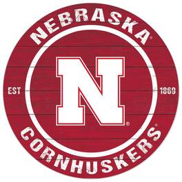 Jardine - Nebraska Huskers 20'' x 20'' Indoor/Outdoor Circle Sign - Red