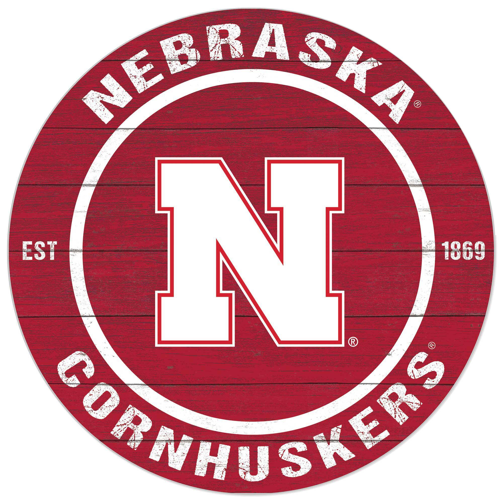 Nebraska Huskers 20'' x 20'' Indoor/Outdoor Circle Sign