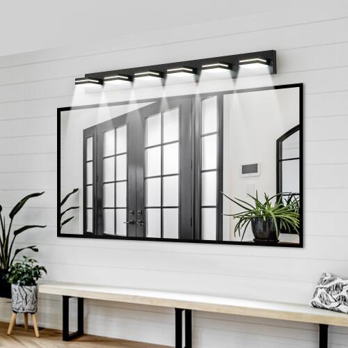 Alt View 2. LUCKY ONE - 6-Light LED Vanity Light, Wall Mount Sconce for Bathroom Mirror, Sleek Minimalist Design - Black.