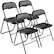 Front. VEVOR - 4 Pack Folding Chairs, Foldable Leather Chairs with Heavy Duty Metal Frame & Padded Cushion - Black.