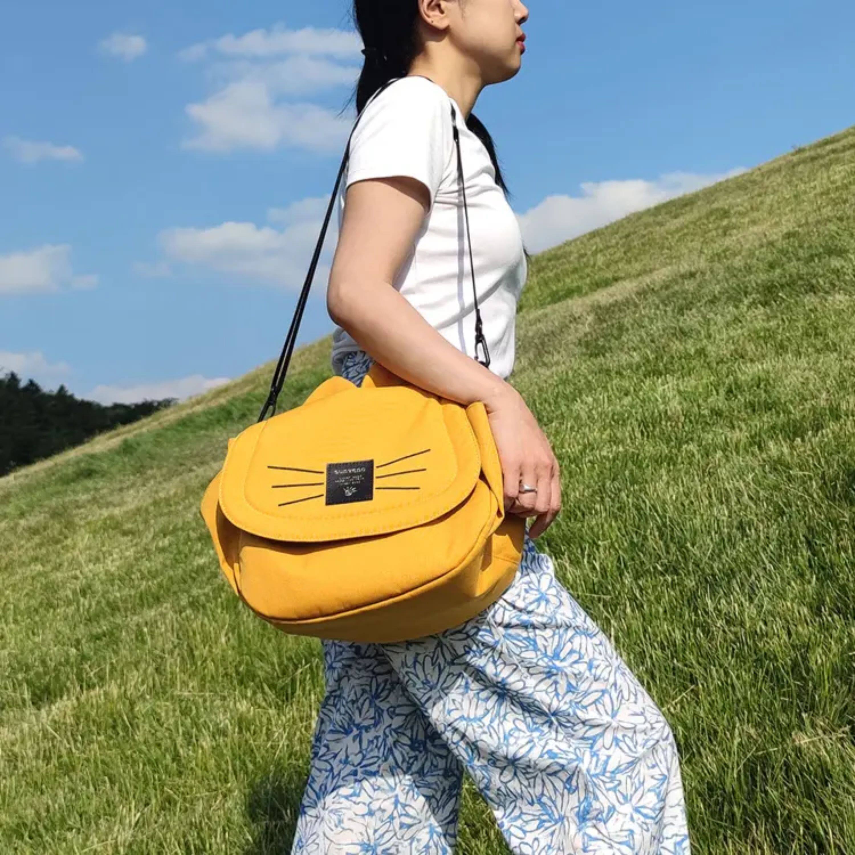 Back. Kitcheniva - Kitty Paws Stroller Organizer Bag Yellow - Yellow.