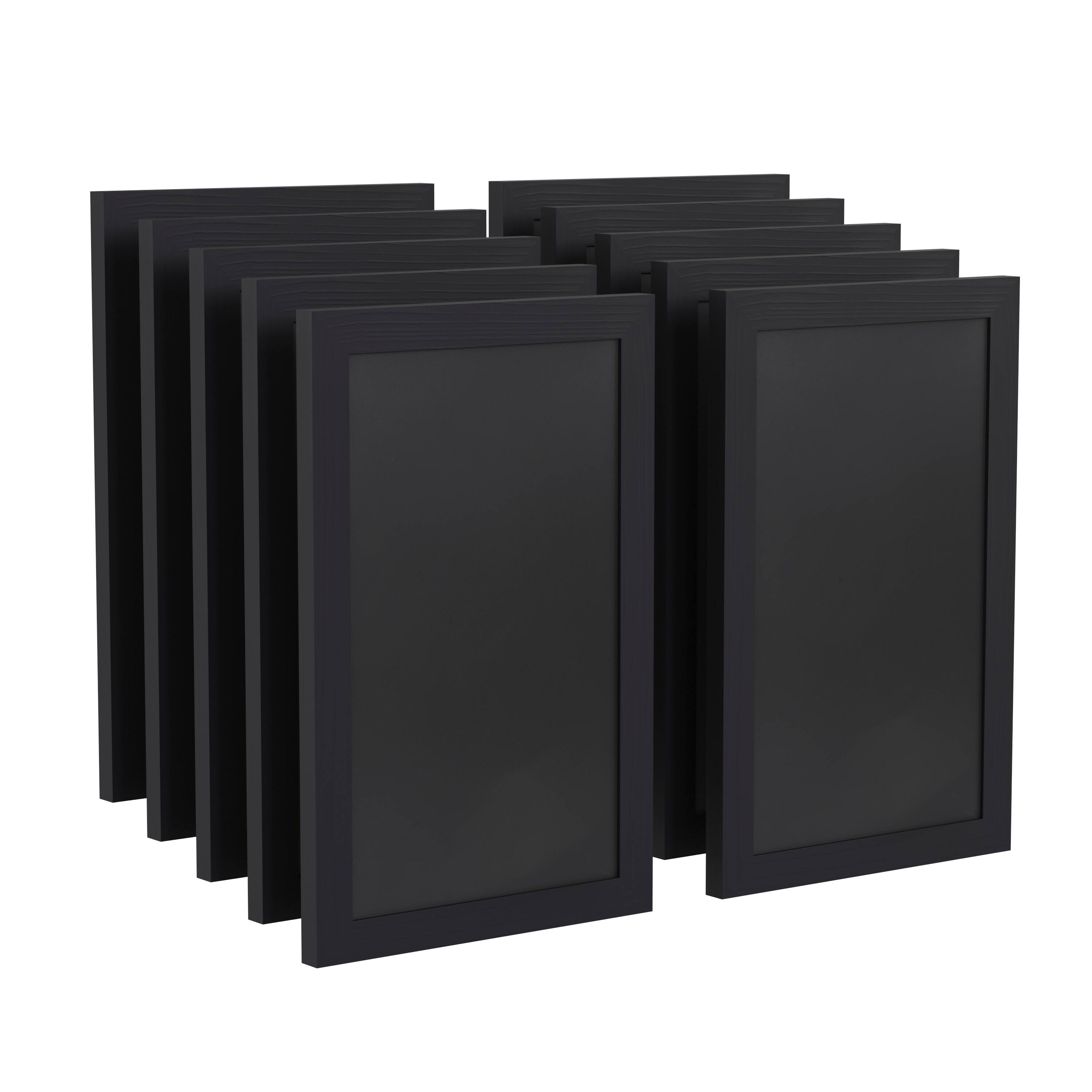 Front. Emma + Oliver - Burke Framed Decorative Wall Hanging Chalkboard with Magnetic Surface for Weddings, Parties, Showers and More - Rustic Black.