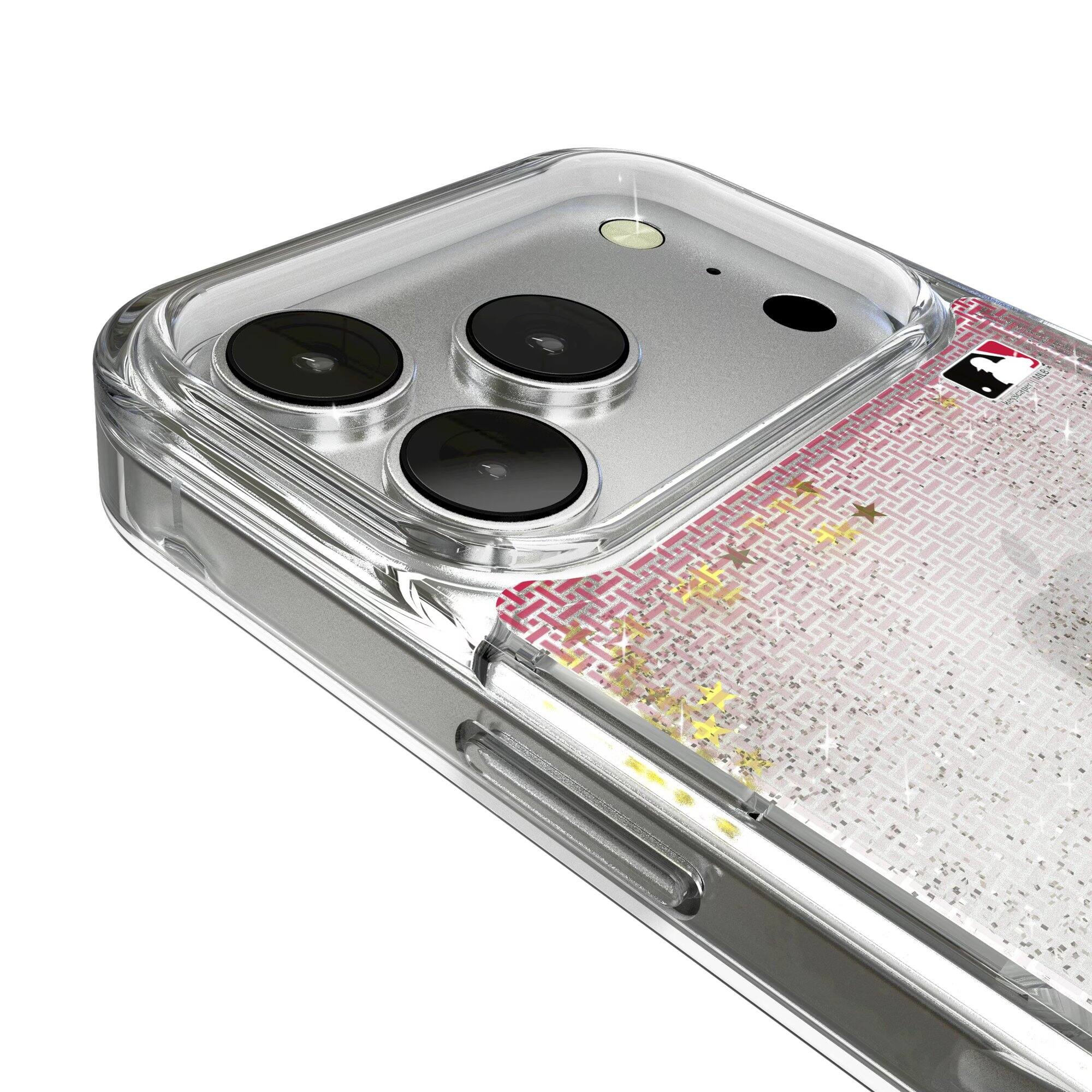 Alt View 2. Keyscaper - Cincinnati Reds Linen Logo iPhone Glitter Case - 14 Pro Max - Multicolor.