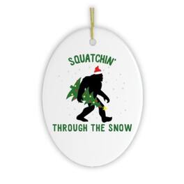 OrnamentallyYou - Squatchin Through The Snow Funny Christmas Ornament - Multi-colored