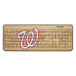Keyscaper - Washington Nationals Wood Print Wireless USB Keyboard - Multicolor