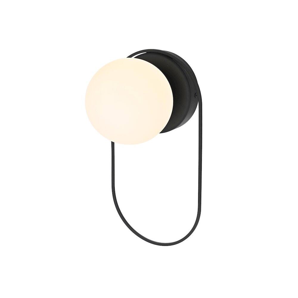 Angle. Elegant Lighting - Silas 6 Inch Outdoor Wall Sconce In Black - Black.