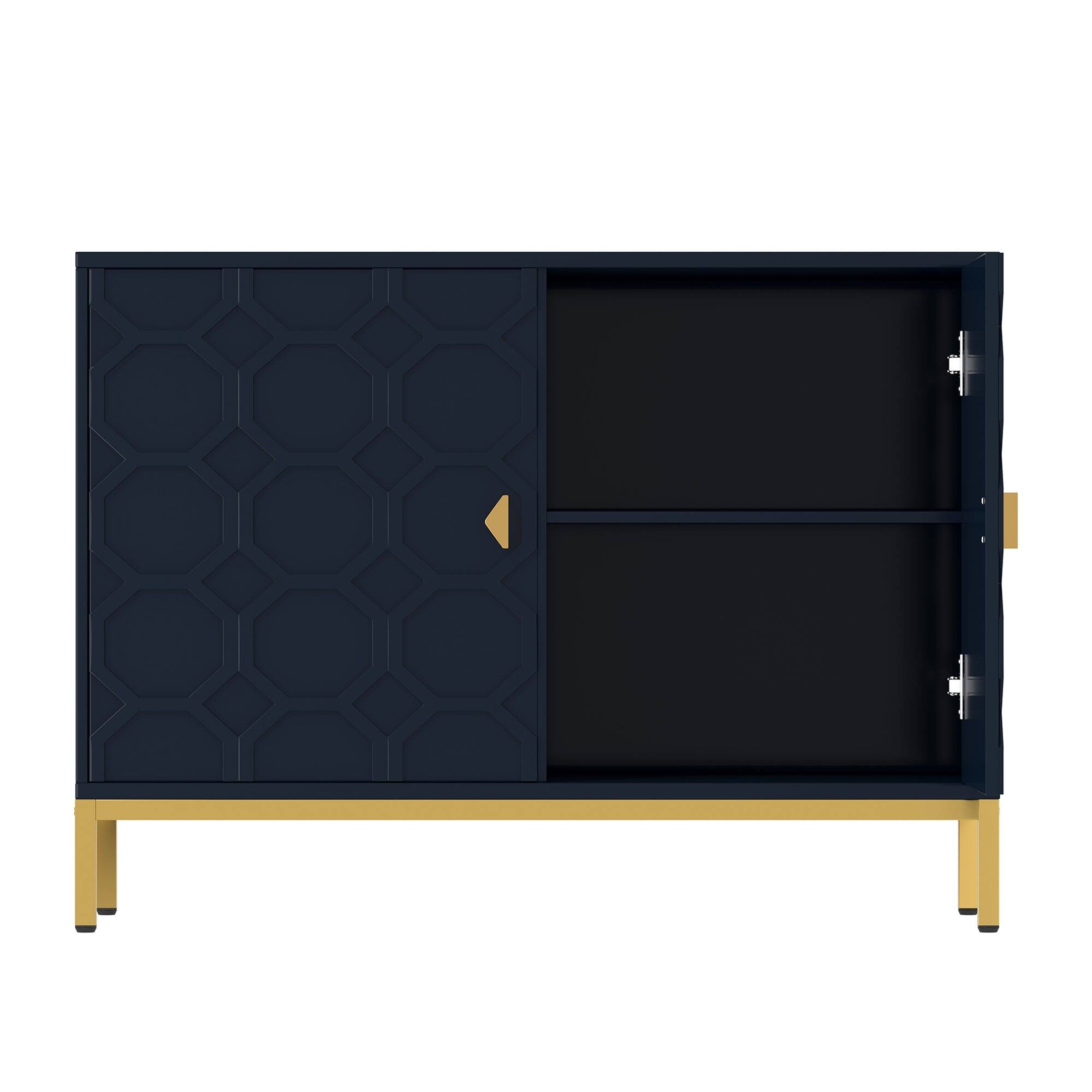 Alt View 9. Boyel Living - Freestanding Storage Cabinet 2-Door Accent Cabinet - Navy.