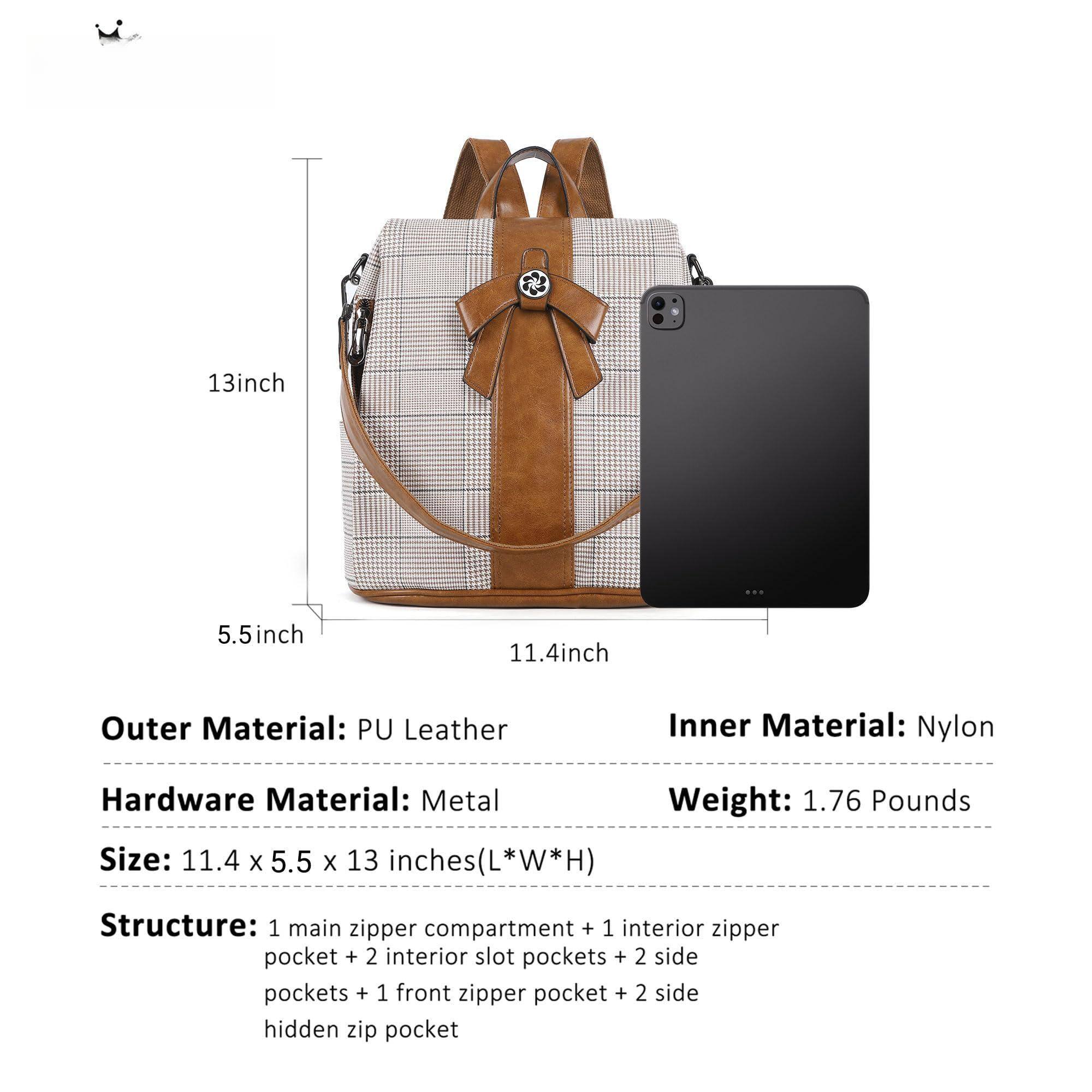 Alt View 1. Cozy Serene - Backpack Purse For Women Fashion Purses Pu Leather Daypacks Anti-theft Shoulder Bag Satchel - Brown.