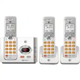 AT&T - DECT 6.0 Expandable Cordless Phone System, Digital Answering, Caller ID, Call Waiting, Large Buttons, 3 Handsets - White