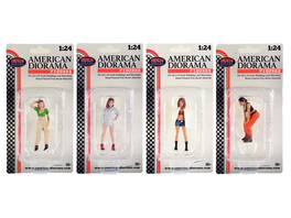 "Hip Hop Girls" 4 Piece Figure Set for 1/24 Scale Models by American Diorama - Multi