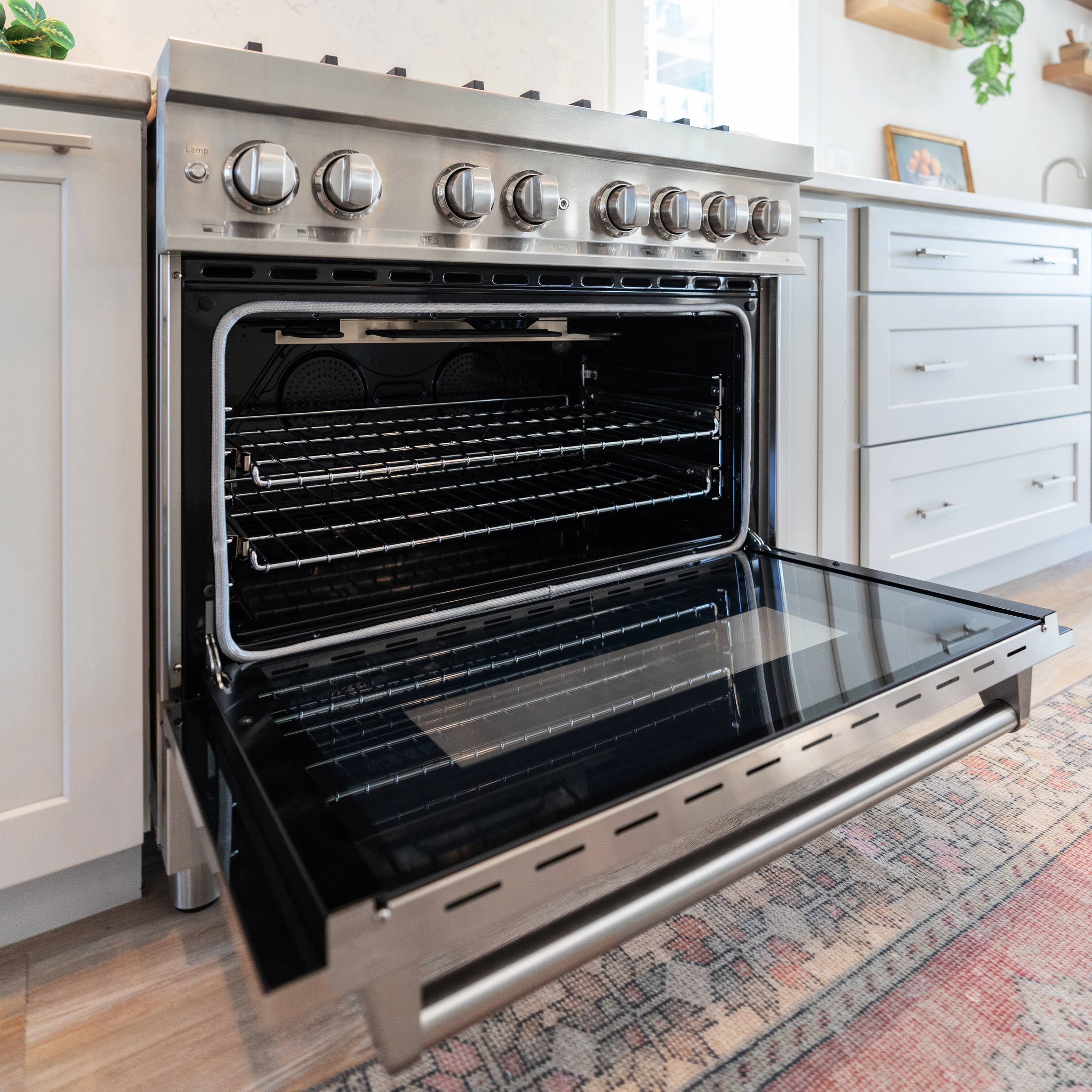 Alt View 3. ZLINE - 36" Legacy Dual Fuel Range w/ 6 Burner Gas Cooktop and Electric Convection Oven (RA36) - Stainless steel.