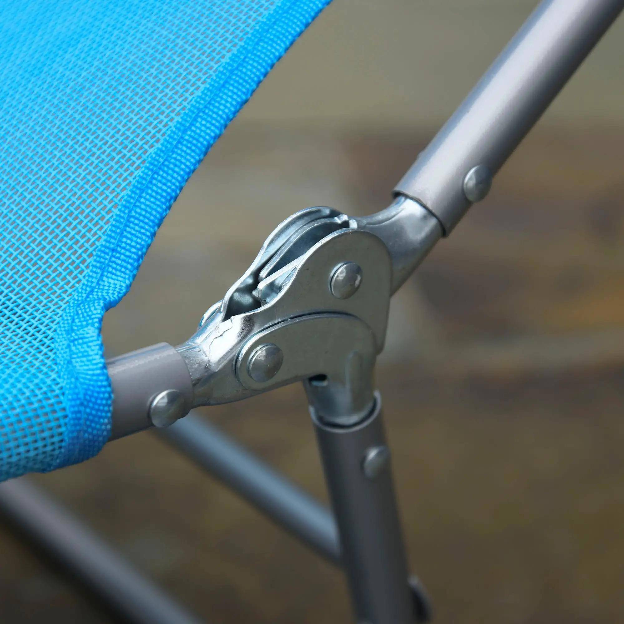 Alt View 5. Spaco - Spaco Folding Chaise Lounge, Reclining Back, Breathable Mesh, Headrest - Blue.