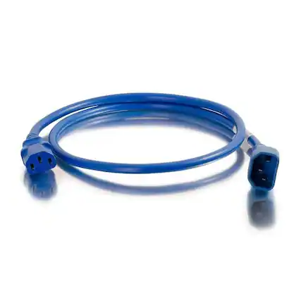Front. C2G - 757120175049 17504 6-feet (1.8m) 18AWG Power Cord - Blue - For PDU, Switch, Server - 250 Volts AC - 10 Amps - IEC 60320 - Blue.