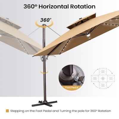 360° Horizontal Rotation

Stepping on the Foot Pedal and Turning the pole for 360° Rotation