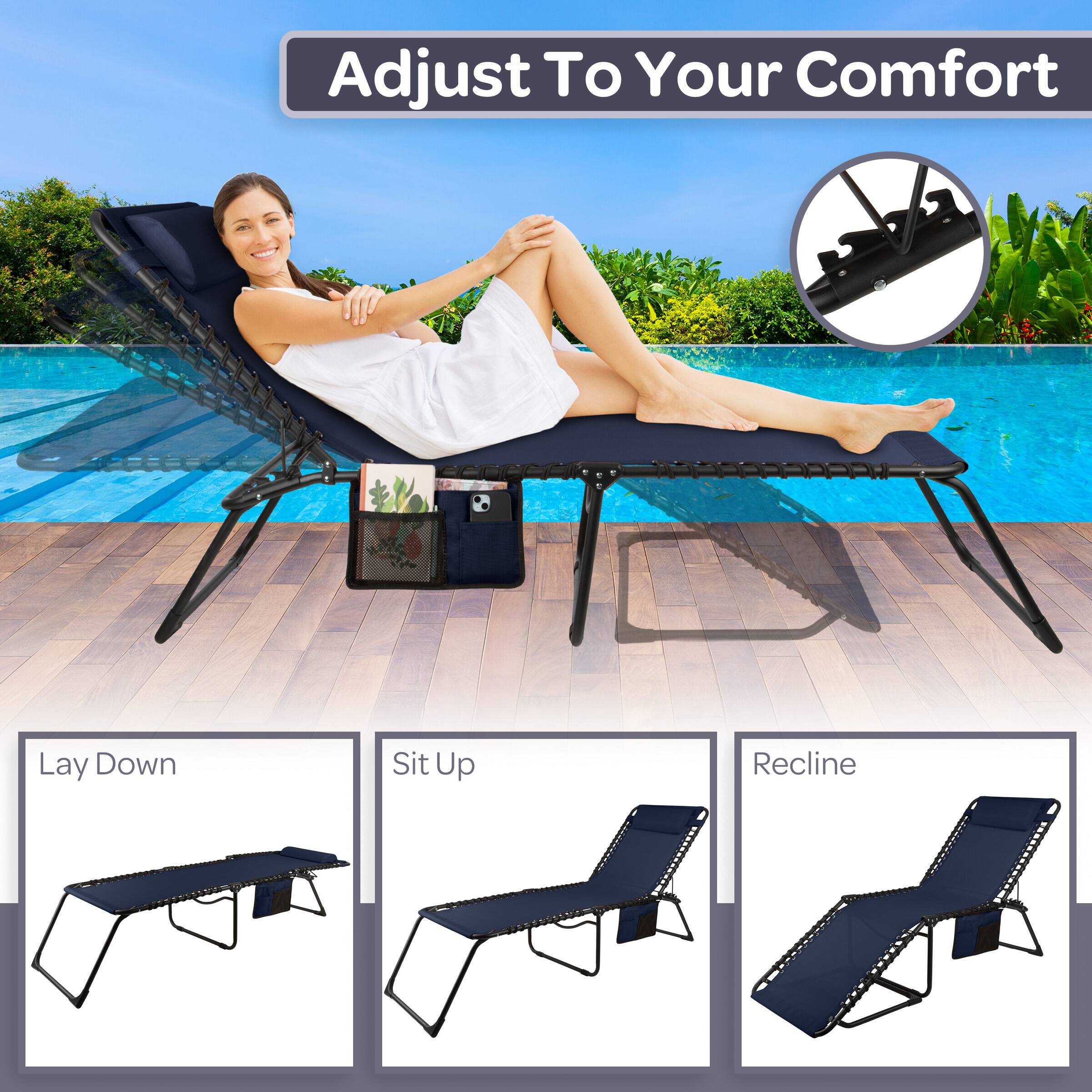 Adjust To Your Comfort

Lay Down

Sit Up

Recline