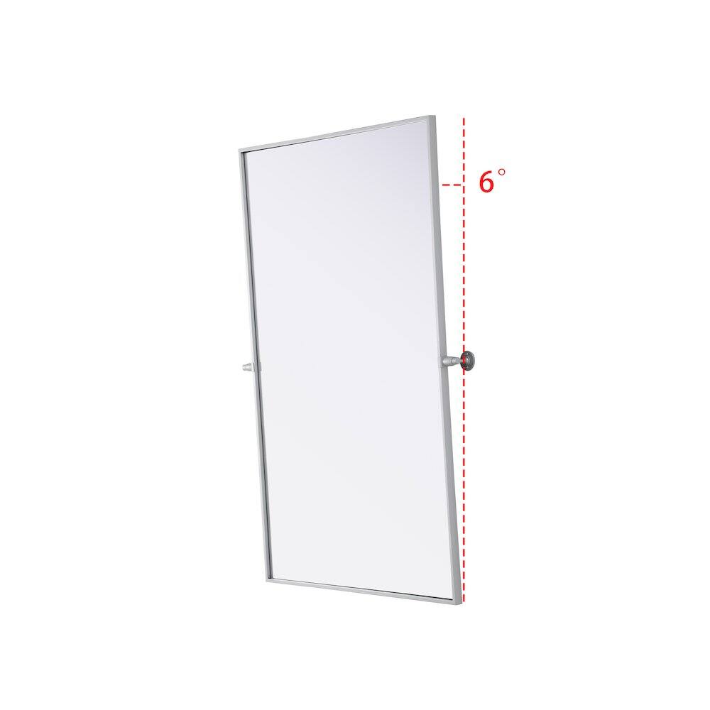 Left. Elegant Kitchen and Bath - Amoura 48X30 Pivot Mirror In Silver - Silver.