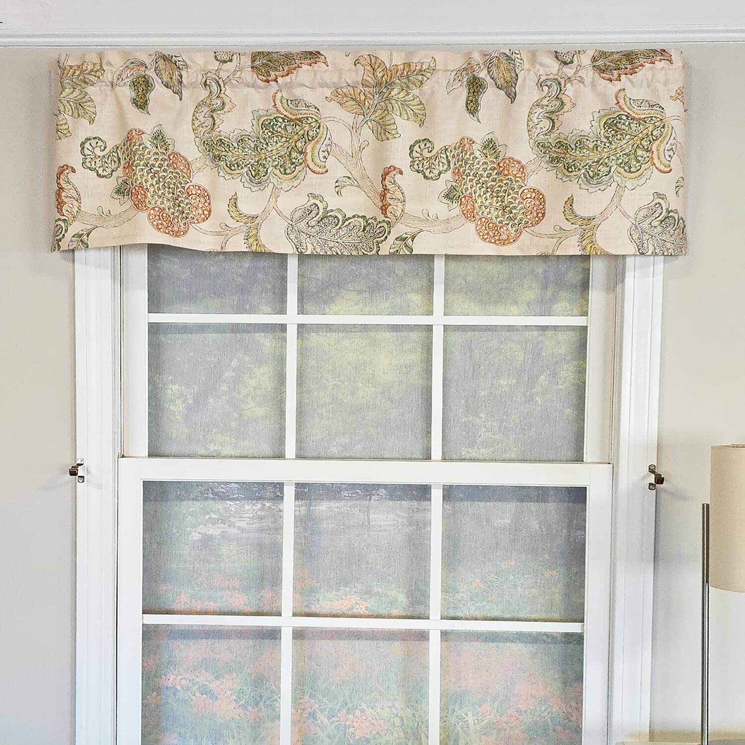 RLF Home 100% Cotton High Quality Tila Tailored Window Valance with 1.5 ...